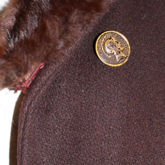 Roma XXVll Brown Fur Wool Coat - Picture 4 of 16